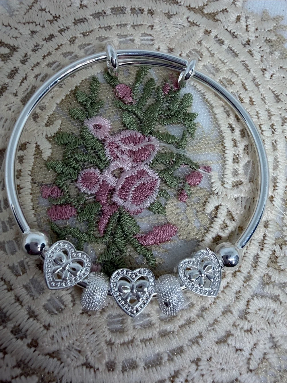 925 Sterling Silver Heart Bow Charm Bracelet | Curated Maximalism Romantic